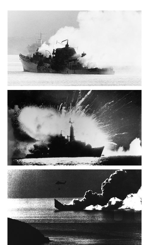 hundimiento del HMS Antelope